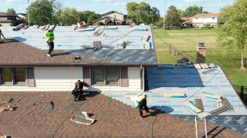 Horizon Restoration crew installing an asphalt shingle roof