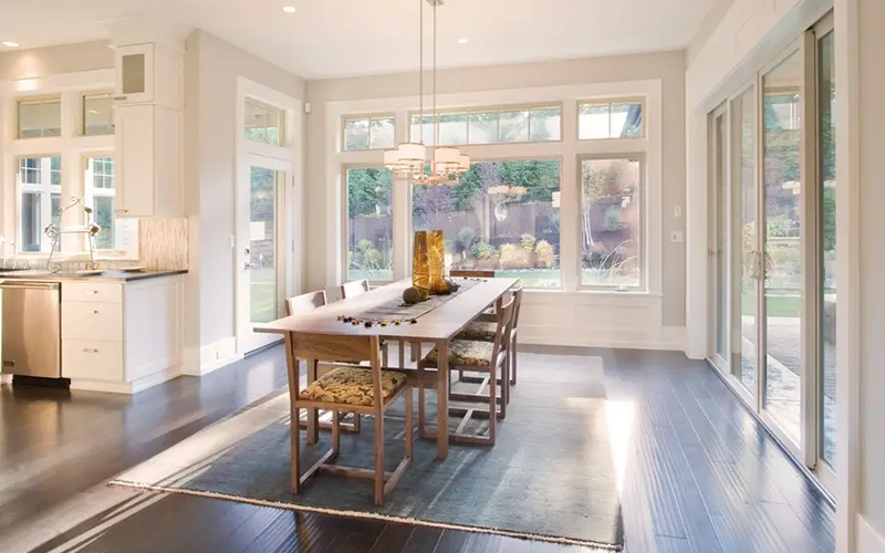 Replacement windows seen from inside a living room